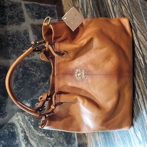 Pratesi Firenze,Elegant Brown Leather Shoulder Bag